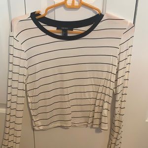 Forever 21 white striped long sleeve shirt